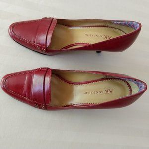 ANNE KLEIN Dark Red Leather high heel Pump, 6M